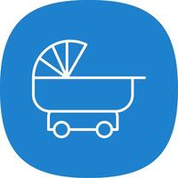 Pram Line Curve Icon Design vector