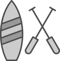 Paddle Board Line Filled Greyscale Icon Design vector