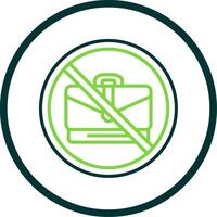 Prohibited Sign Line Circle Icon Design vector