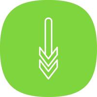 Down Line Curve Icon Design vector