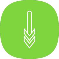 Down Line Curve Icon Design vector