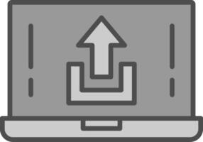 Upload Line Filled Greyscale Icon Design vector