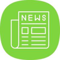 Newspaper Line Curve Icon Design vector