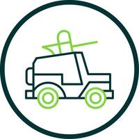 Jeep Line Circle Icon Design vector