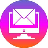 Mail Glyph Gradient Circle Icon Design vector