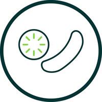 Cucumber Line Circle Icon Design vector