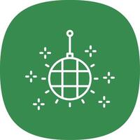 Disco Ball Line Curve Icon Design vector