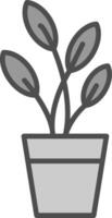 Dumb Cane Line Filled Greyscale Icon Design vector