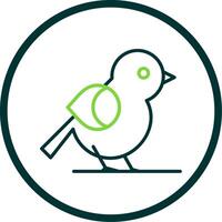 pájaro línea circulo icono diseño vector