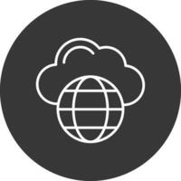 Cloud Network Line Inverted Icon Design vector