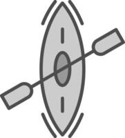 Kayak Line Filled Greyscale Icon Design vector