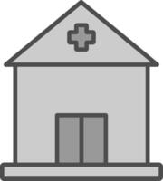 Building Line Filled Greyscale Icon Design vector