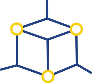 3d modelado línea dos color icono diseño vector