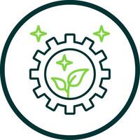 Green Technology Line Circle Icon Design vector