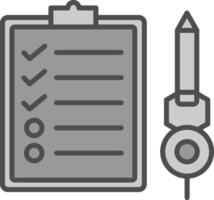 Check List Line Filled Greyscale Icon Design vector