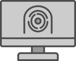 Security Computer Faceprint Line Filled Greyscale Icon Design vector