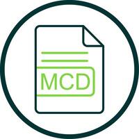 mcd archivo formato línea circulo icono diseño vector