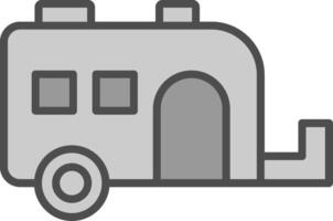 caravana línea lleno escala de grises icono diseño vector