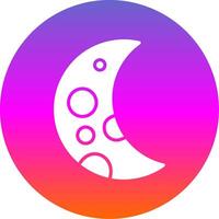 Crescent Moon Glyph Gradient Circle Icon Design vector