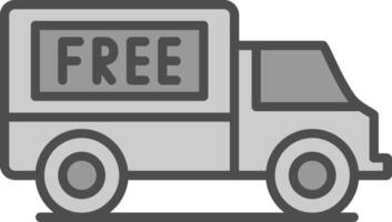 Free Shipping Line Filled Greyscale Icon Design vector