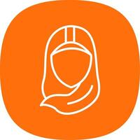 hijab línea curva icono diseño vector