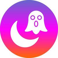 Halloween Moon Glyph Gradient Circle Icon Design vector