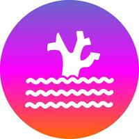 Flood Glyph Gradient Circle Icon Design vector