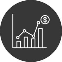 Sales Statistics Line Inverted Icon Design vector