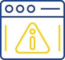 Warning Line Two Colour Icon Design vector