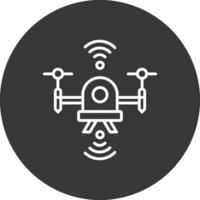 Drone Line Inverted Icon Design vector