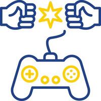 Fighting Line Two Colour Icon Design vector
