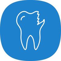 Broken Tooth Line Curve Icon Design vector