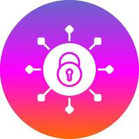 Security Connect Glyph Gradient Circle Icon Design vector