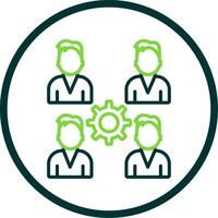 Pro Group Team Line Circle Icon Design vector