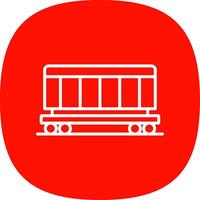 Cargo Train Line Curve Icon Design vector