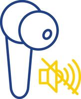 Earbud Line Two Colour Icon Design vector