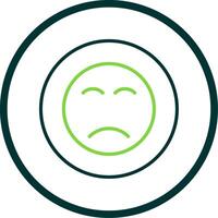 Sad Face Line Circle Icon Design vector