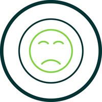 Sad Face Line Circle Icon Design vector