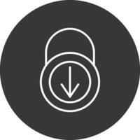 Security Download Line Inverted Icon Design vector