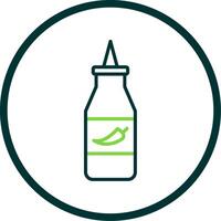 Ketchup Line Circle Icon Design vector