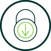 Security Download Line Circle Icon Design vector