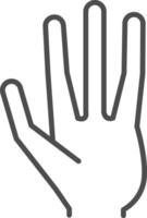 Alien Hand Line Filled Greyscale Icon Design vector