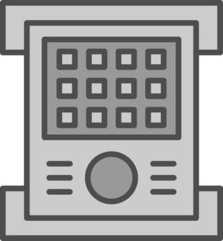 campo controlador línea lleno escala de grises icono diseño vector