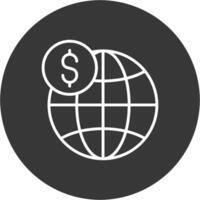 Global Business Line Inverted Icon Design vector