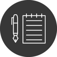 Notes Line Inverted Icon Design vector