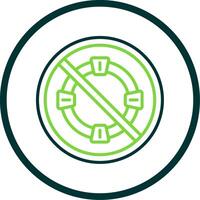 Prohibited Sign Line Circle Icon Design vector