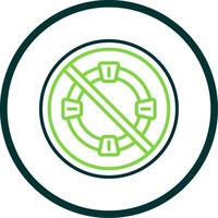 Prohibited Sign Line Circle Icon Design vector