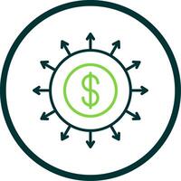 Budget Spending Line Circle Icon Design vector