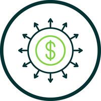 Budget Spending Line Circle Icon Design vector