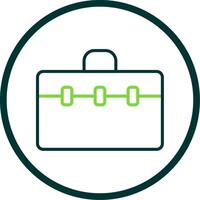 Suitcase Line Circle Icon Design vector